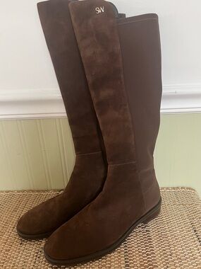 Stuart Weitzman Chocolate Brown Over-the-Knee Suede Boots